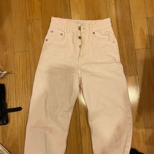 Zara light pink mom jeans